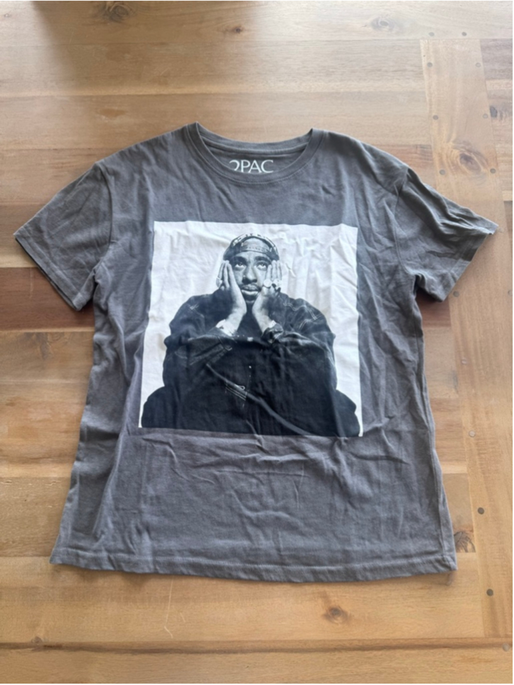 Women's 2PAC T-Shirt Gray Black Medium